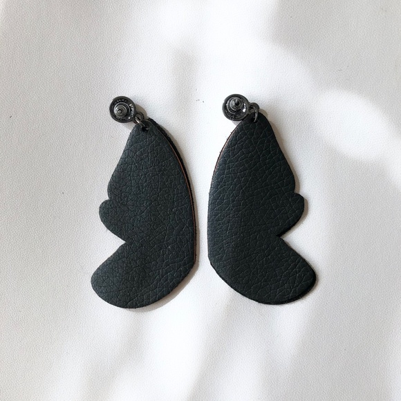 Handmade Orange Layered Butterfly Wings Earrings - Picture 3 of 3